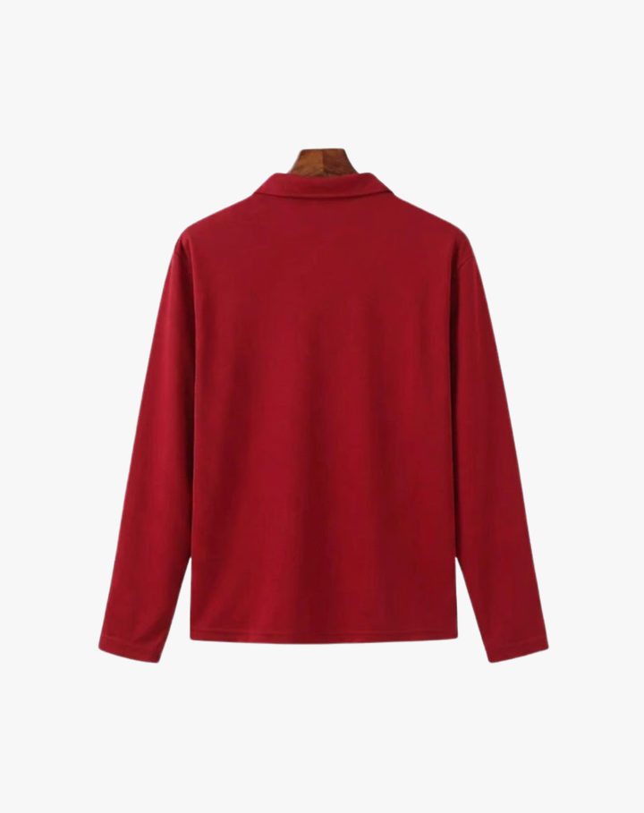 Stretch Knit Polo Shirt with Button Placket