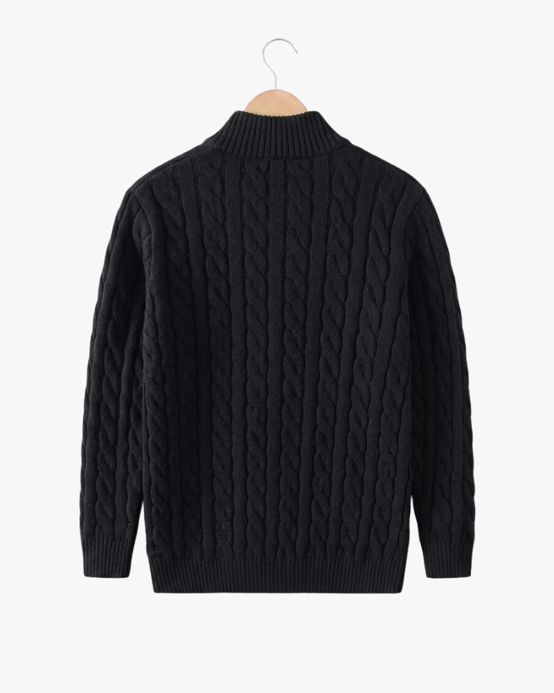 Cable Knit Quarter-Zip Sweater