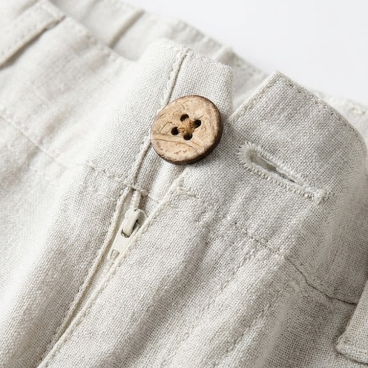 Relaxed Tapered Linen Trousers with Drawstring Waist