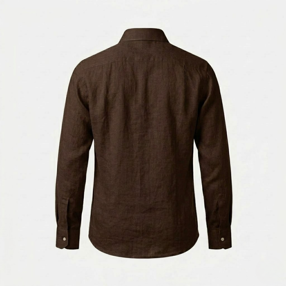 Lightweight Linen Shirt with Spread Collar