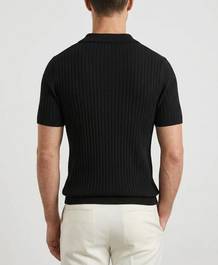 Classic Structured Knit Polo Shirt