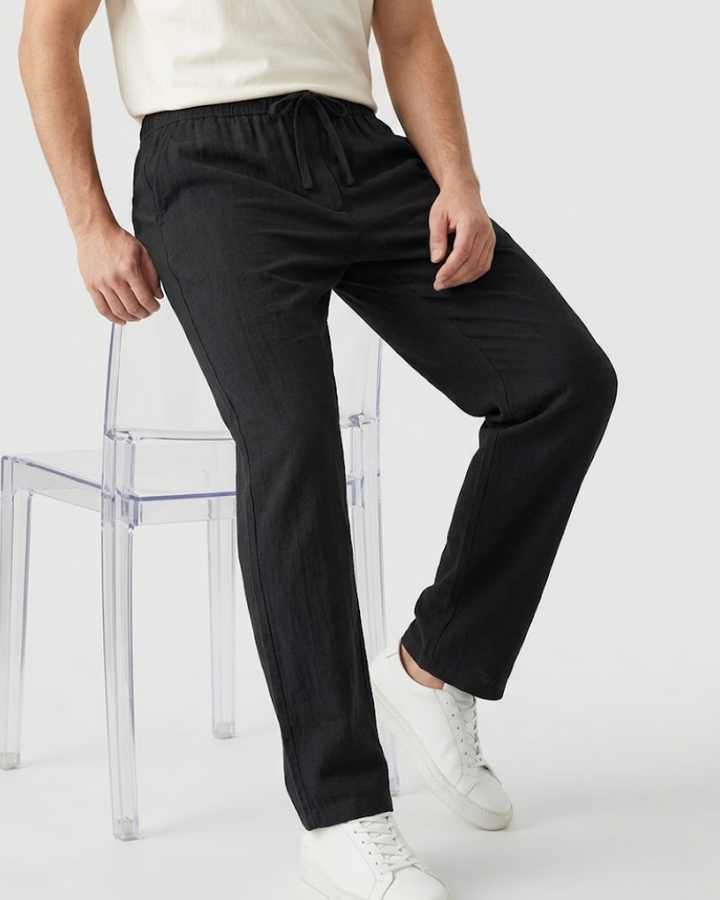 Tailored Pleated Linen Pants
