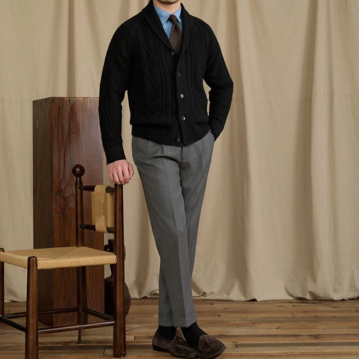 Dario Classic Cable-Knit Cardigan