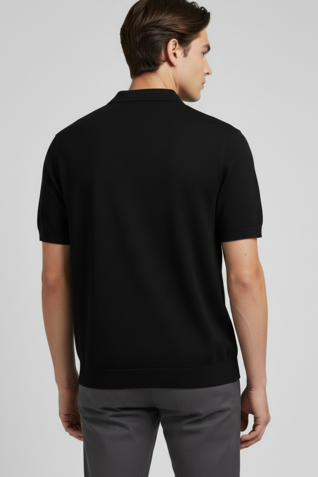 LEON Premium Knit Open-Collar Polo Shirt
