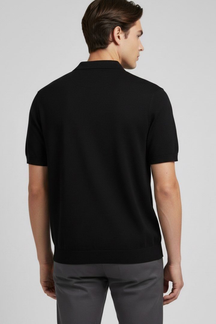 LEON Premium Knit Open-Collar Polo Shirt