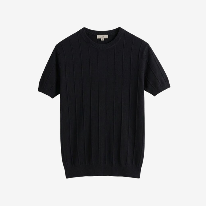 Classic Ribbed Cotton Blend Knit Shirt