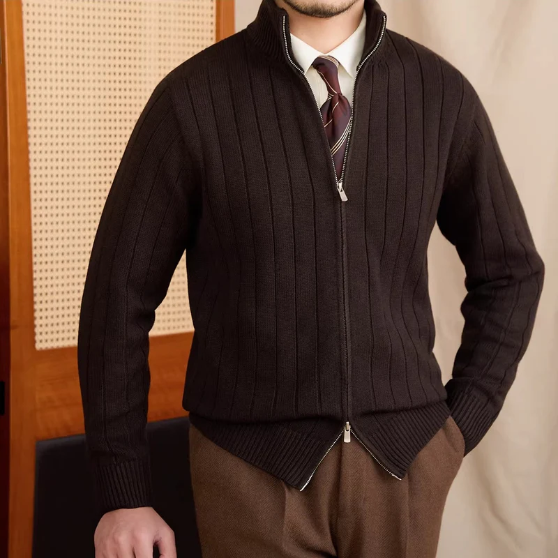 Simone Ribbed Zip-Up Cardigan