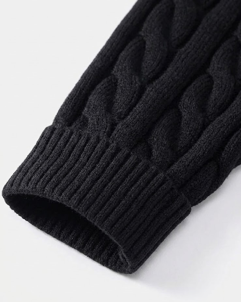 Cable Knit Quarter-Zip Sweater