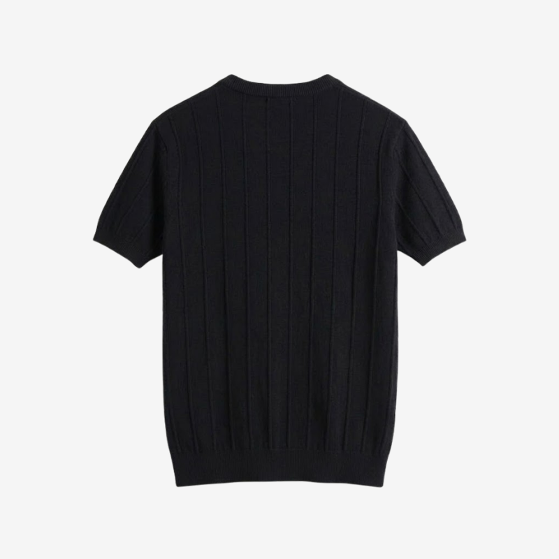 Classic Ribbed Cotton Blend Knit Shirt