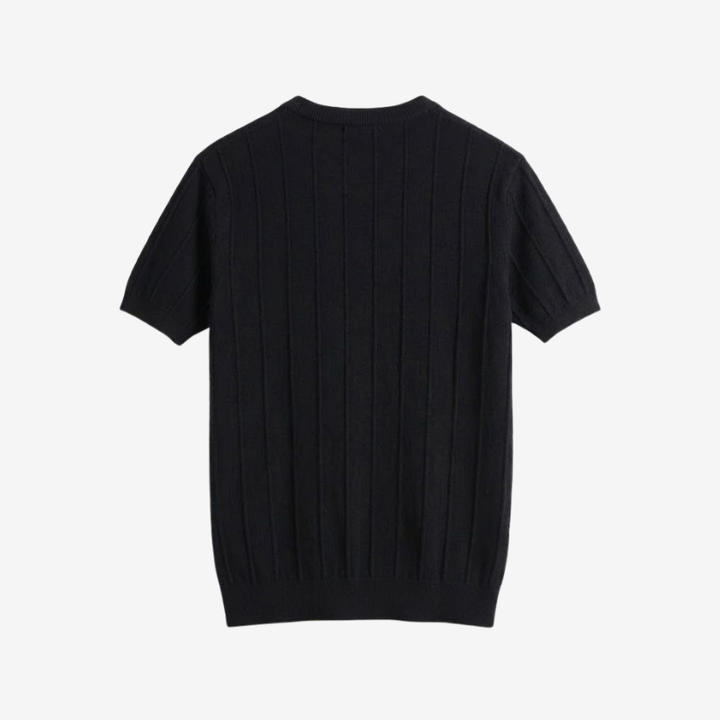 Classic Ribbed Cotton Blend Knit Shirt
