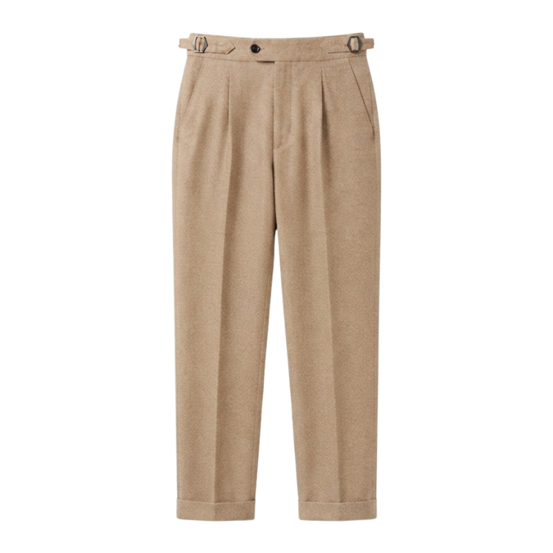 Classic Pleated Trousers with Side Adjusters