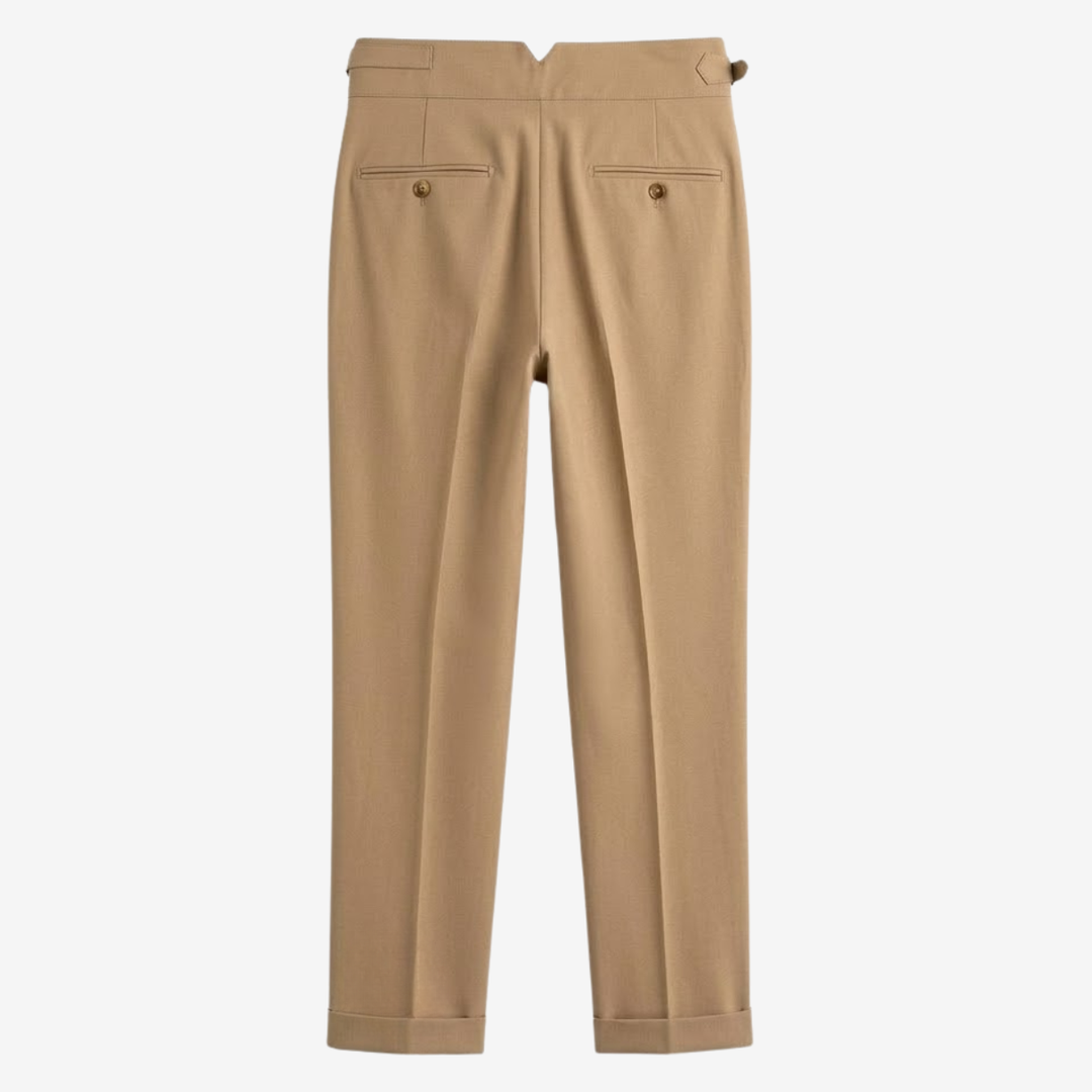 High-Rise Pleated Tailored Trousers