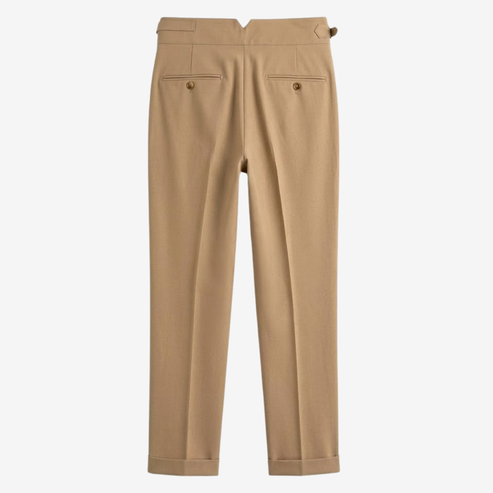 High-Rise Pleated Tailored Trousers