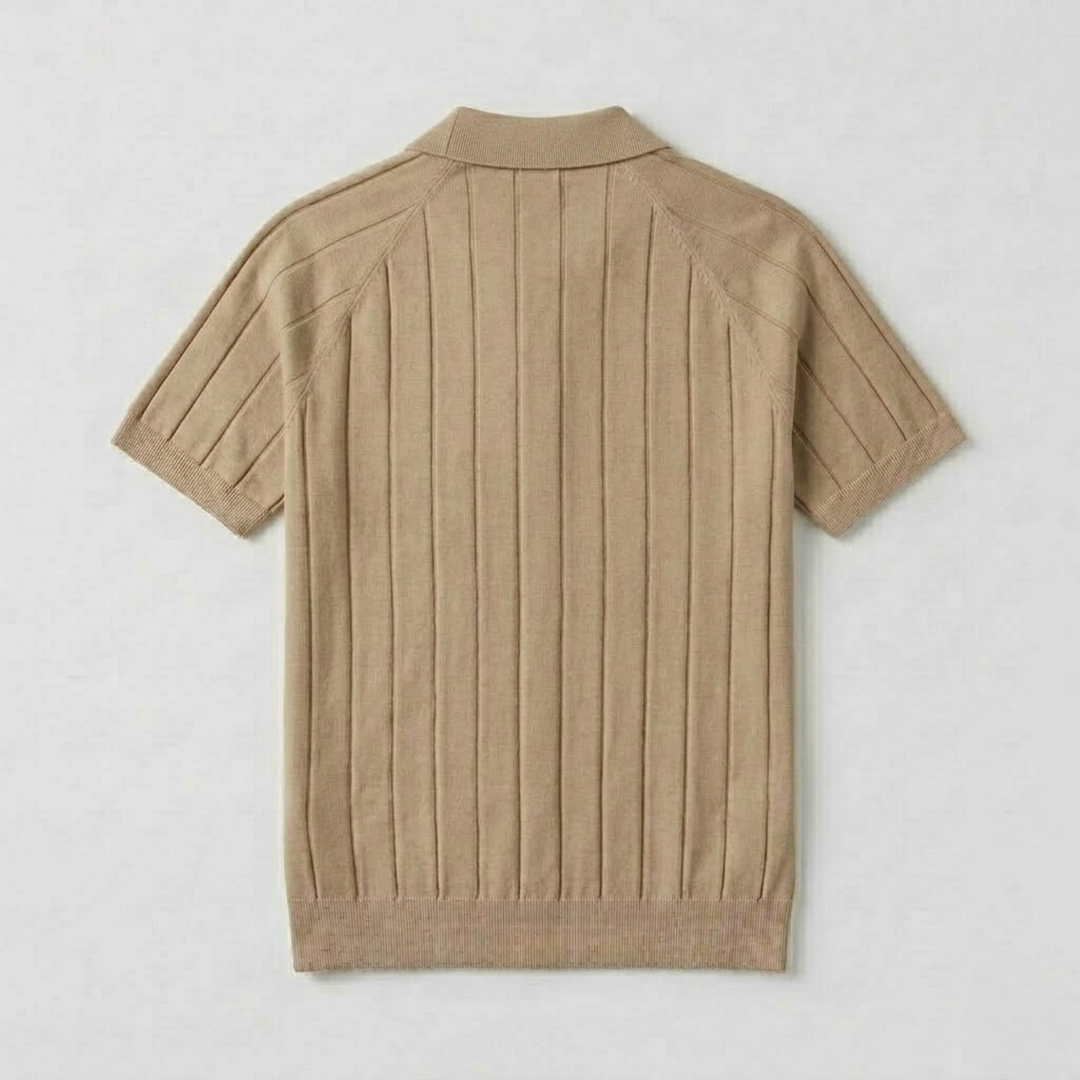 Massimo Premium Ribbed Knit Polo Shirt