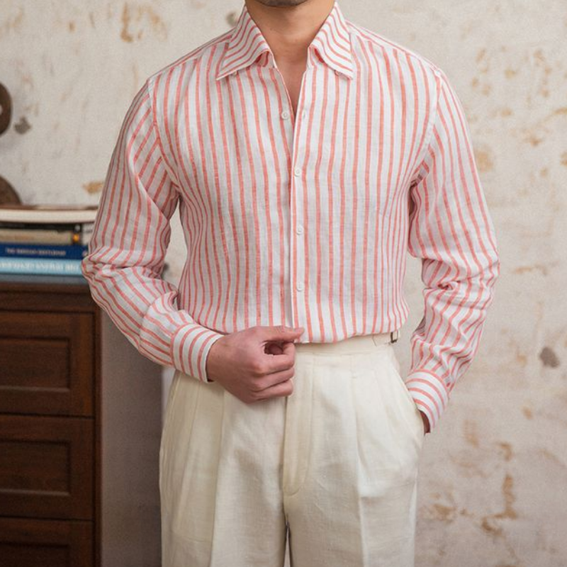 Lorenzo Classic Striped Linen Shirt
