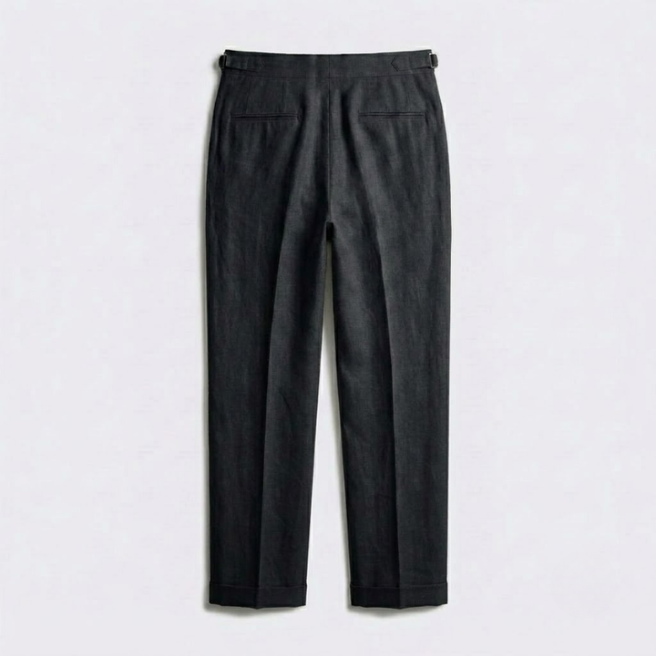 Classic Pleated Linen Trousers