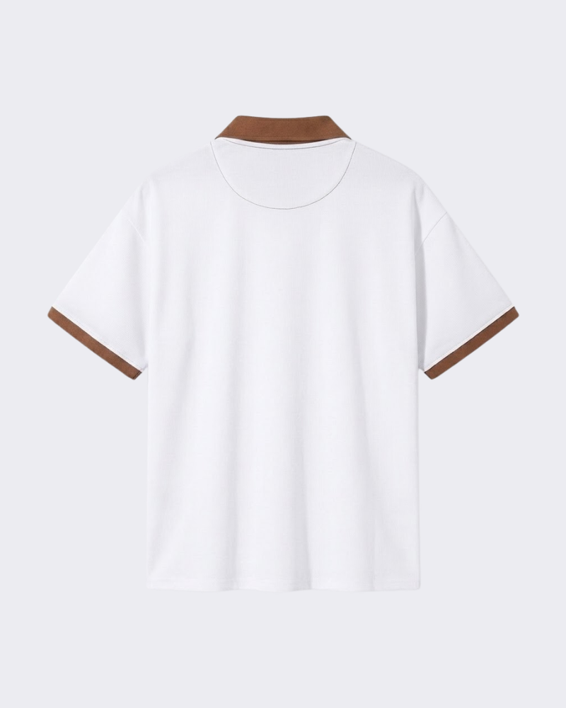 Evan Contrast-Knit Polo Shirt