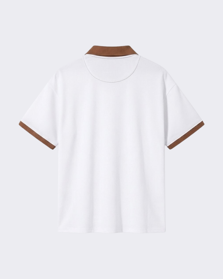 Evan Contrast-Knit Polo Shirt