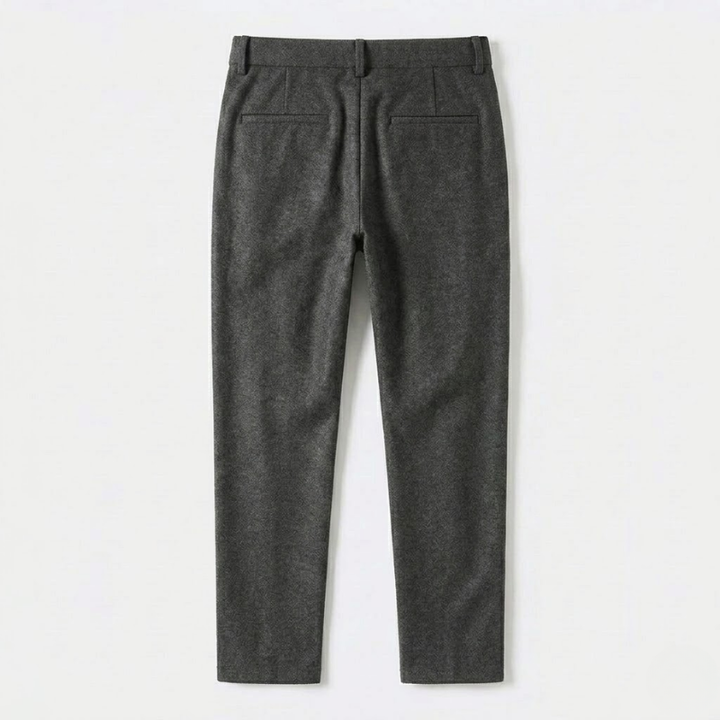 Pleated Wool Blend Tapered Trousers