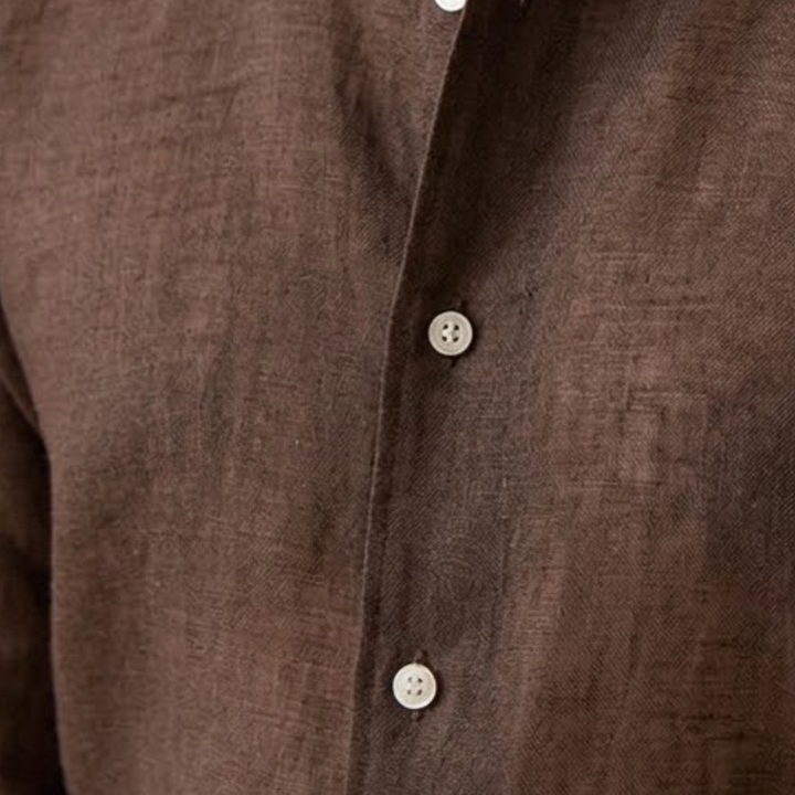 Lightweight Linen Shirt with Spread Collar