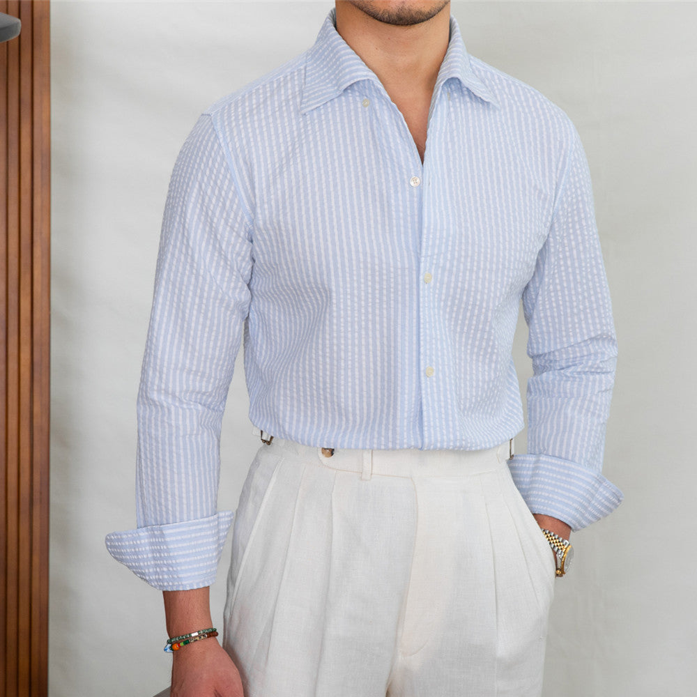 Martino Striped Seersucker Shirt
