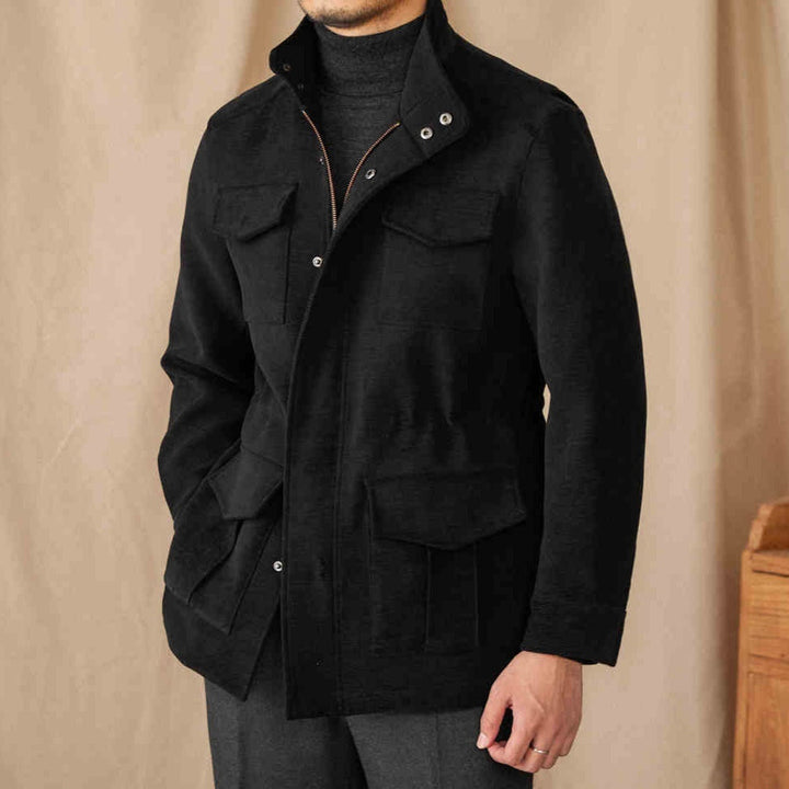 Stylish Suede Denim Jacket