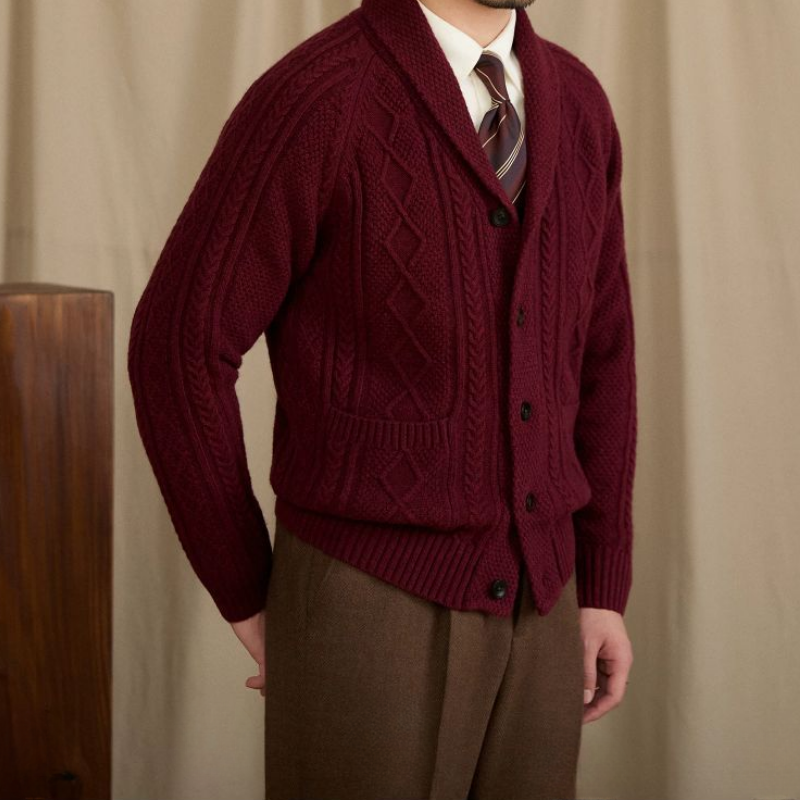 Dario Classic Cable-Knit Cardigan