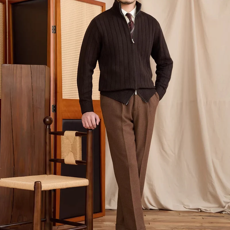 Simone Ribbed Zip-Up Cardigan