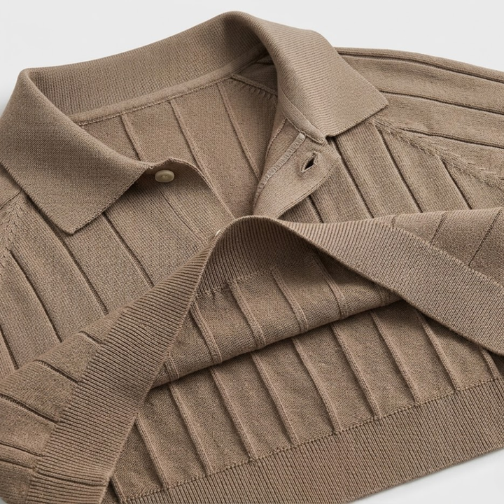 Massimo Premium Ribbed Knit Polo Shirt