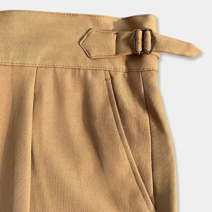 High-Rise Pleated Tailored Trousers