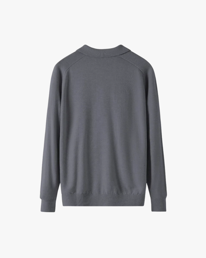 100% Wool Long Sleeve Polo Shirt