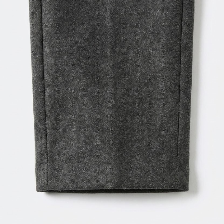 Pleated Wool Blend Tapered Trousers