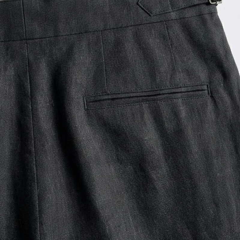 Classic Pleated Linen Trousers