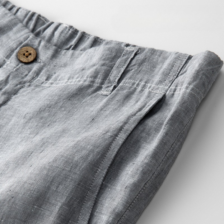 Relaxed Tapered Linen Trousers with Drawstring Waist