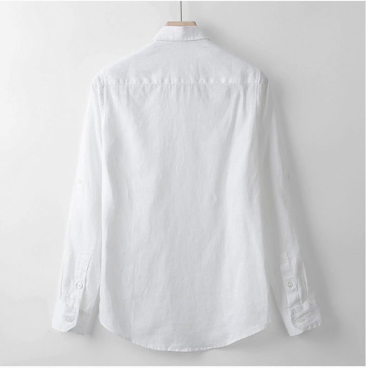 Lightweight Linen Shirt with Spread Collar