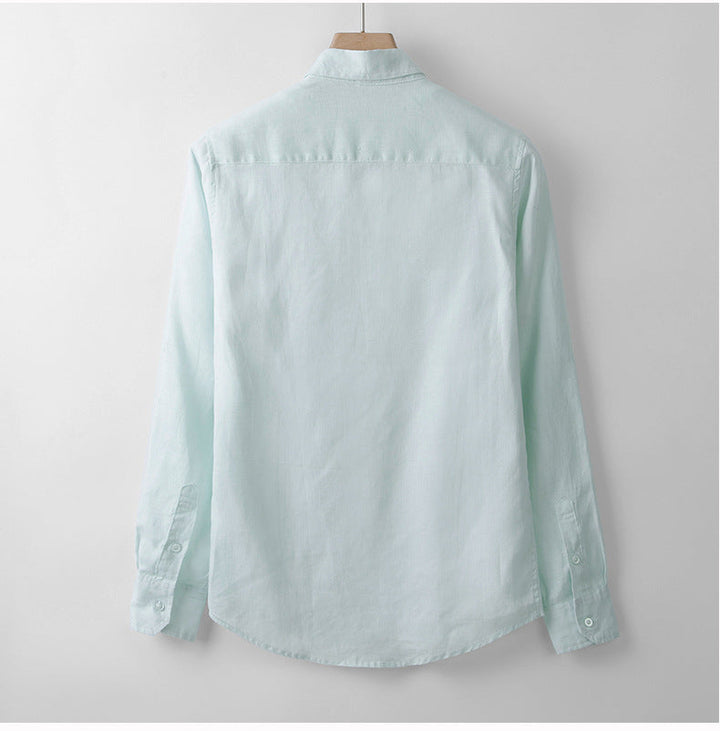 Lightweight Linen Shirt with Spread Collar