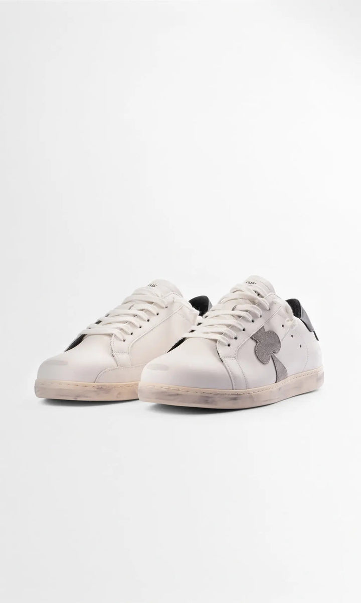 Toscan Sneakers White Leather Black Heel