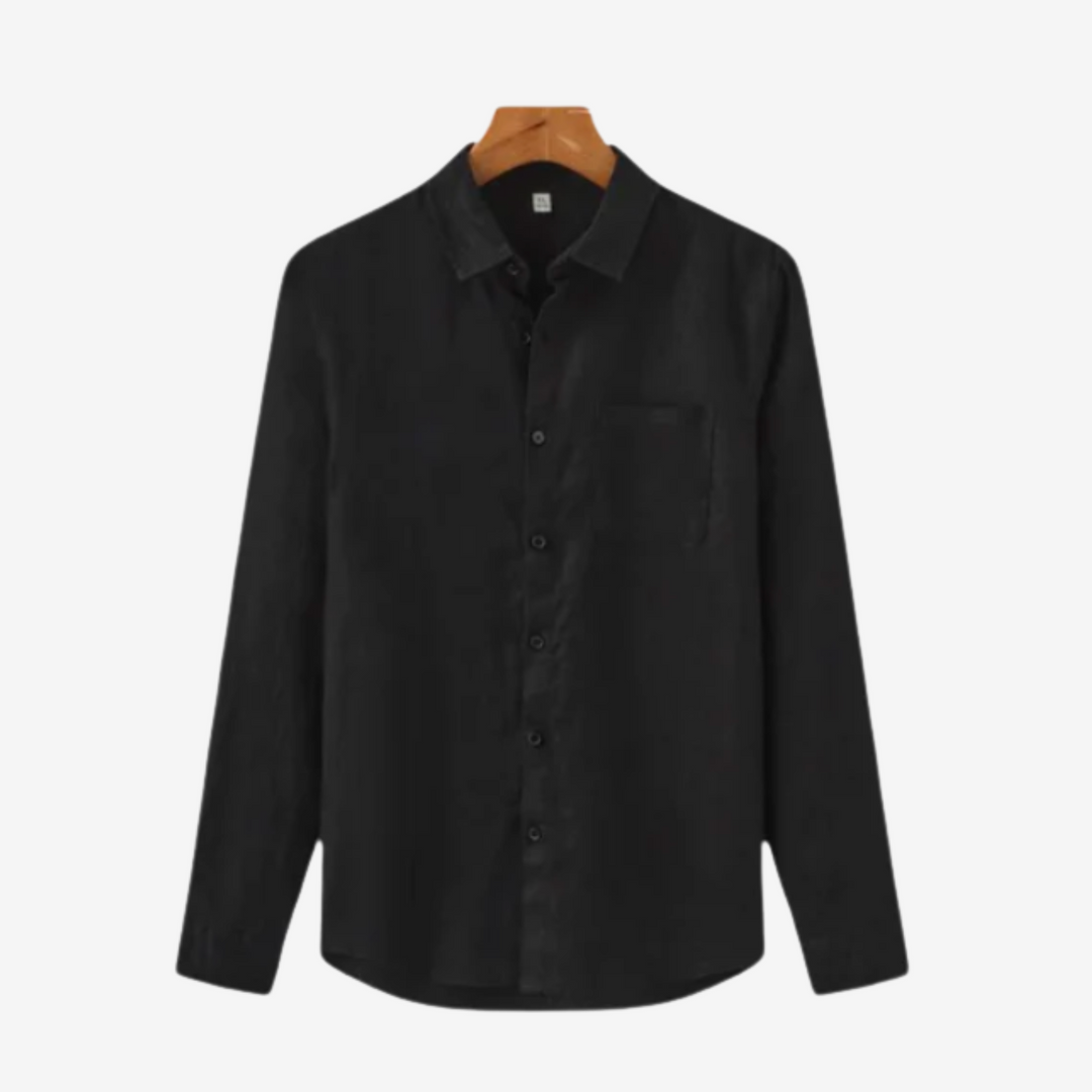 Men’s Linen Shirt & Trousers Set with Suede Loafers