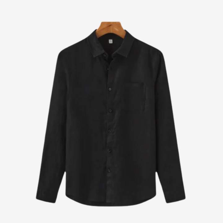 Men’s Linen Shirt & Trousers Set with Suede Loafers