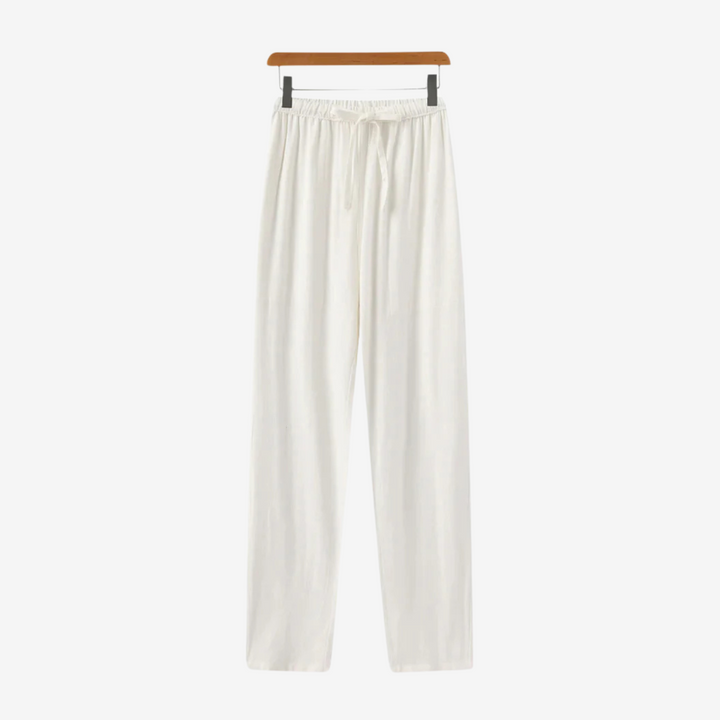 Men’s Knit Polo, Linen Pants & Suede Clogs Set