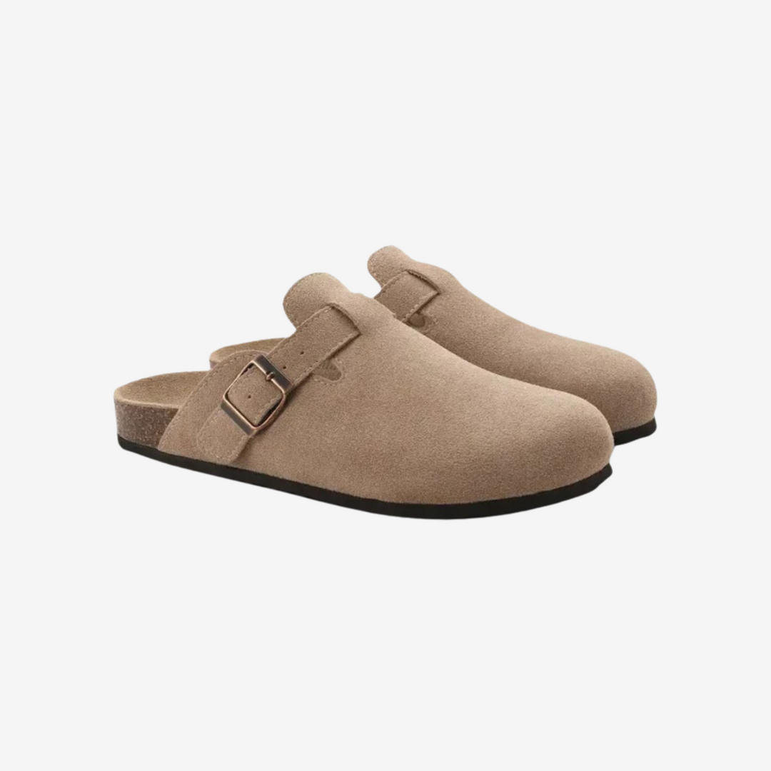 Men’s Knit Polo, Linen Pants & Suede Clogs Set