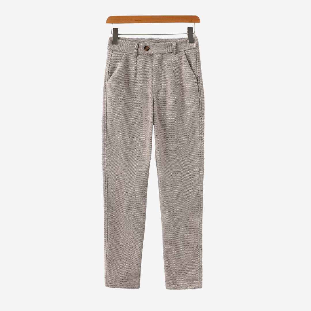 Tailored Tapered Herringbone Trousers
