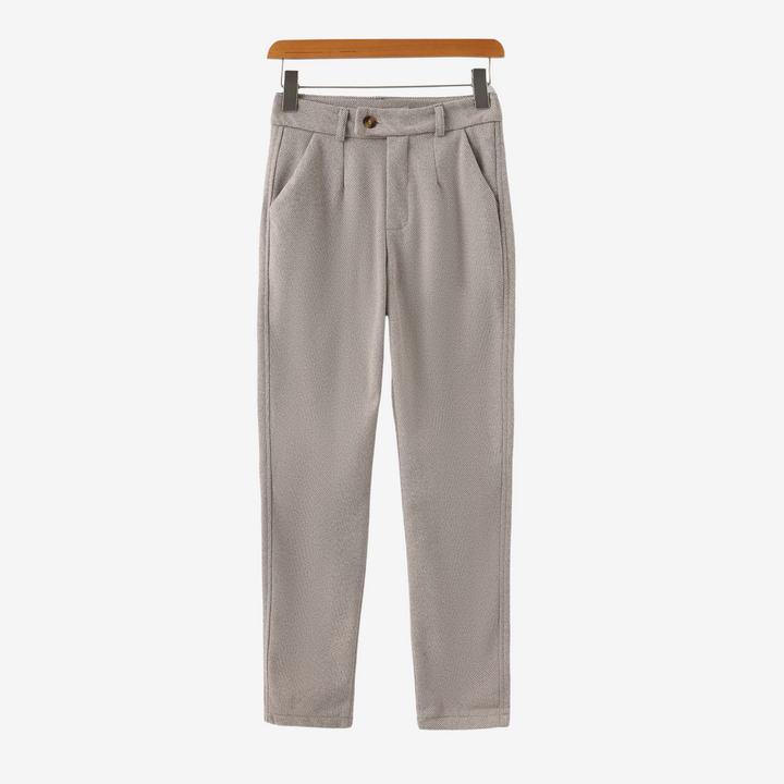 Tailored Tapered Herringbone Trousers