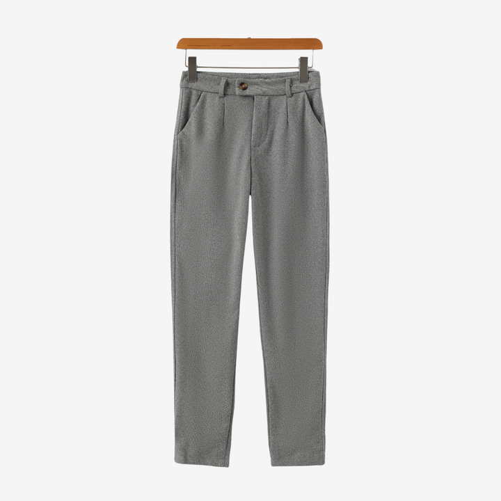 Tailored Tapered Herringbone Trousers