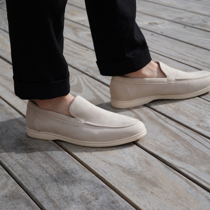 Faux Suede Loafers with Rubber Sole