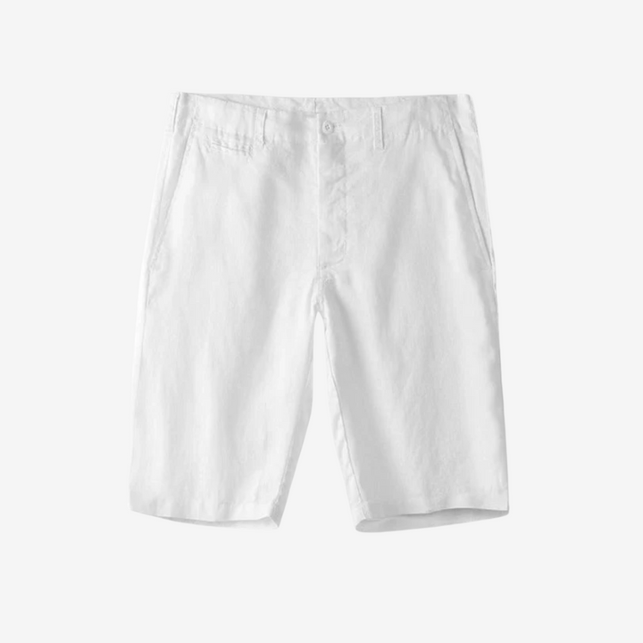Men’s Linen Shirt & Shorts Set with Suede Loafers
