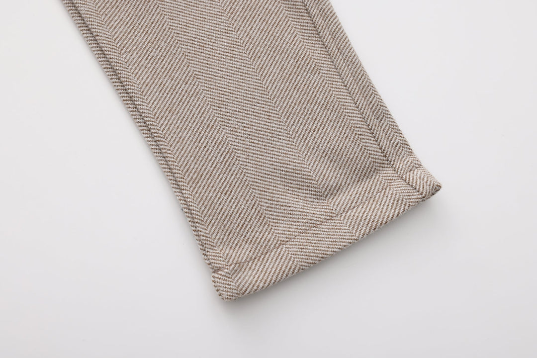 Tailored Tapered Herringbone Trousers
