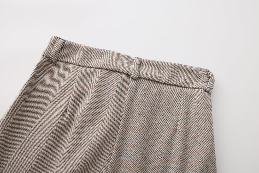 Tailored Tapered Herringbone Trousers