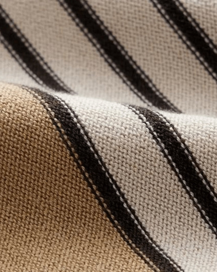 Vertical Stripe Knit Button-Front Polo Shirt