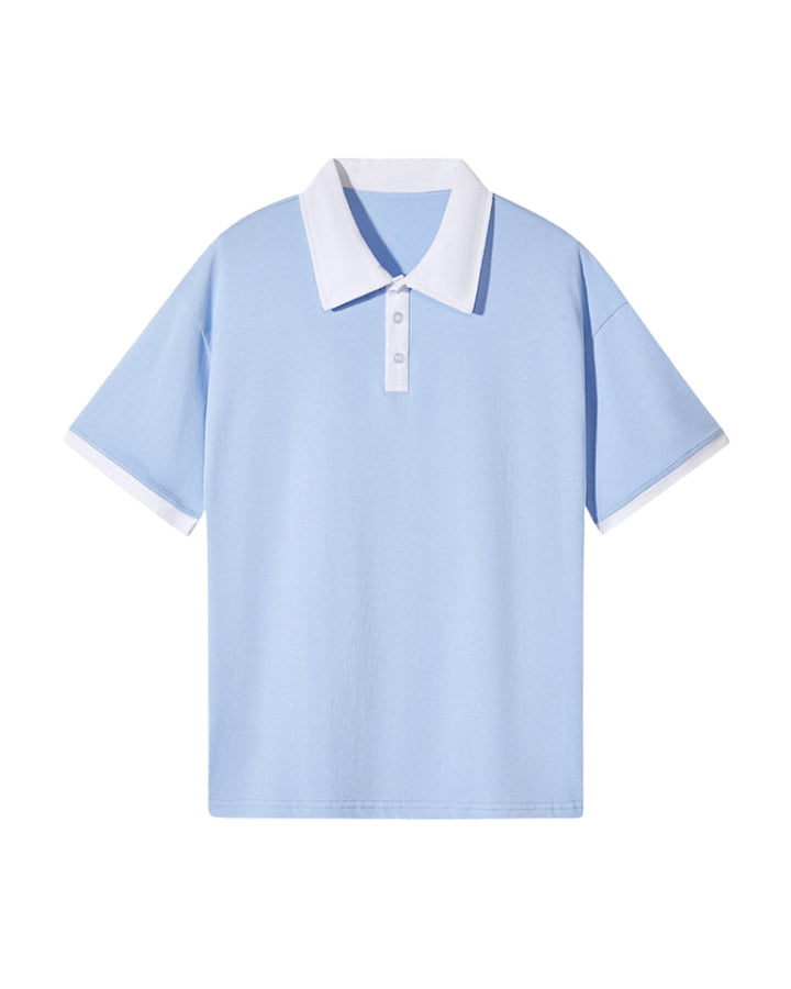 Evan Contrast-Knit Polo Shirt